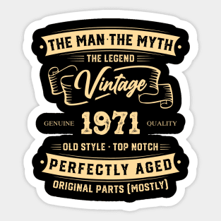 The Legend Vintage 1971 Perfectly Aged Sticker